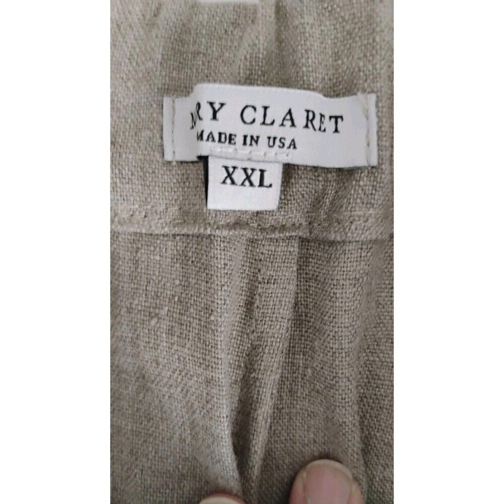 Mary Claret House Shorts In Natural Women's Flax Linen Sz XXL Tan EUC USA Made - Picture 5 of 15